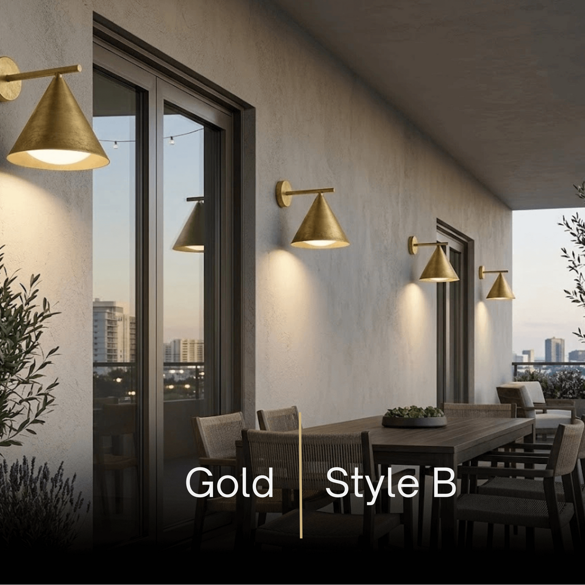 Irondale Minimalist Conical Outdoor Wall Lamp