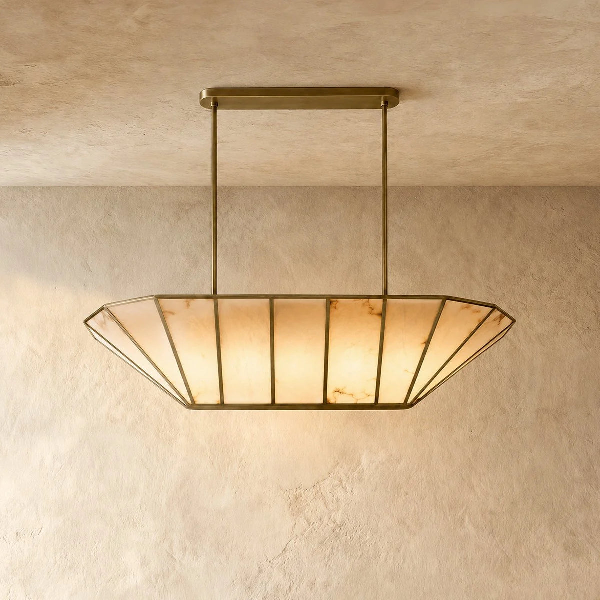 Alabaster Umbrella Linear Chandelier - Lucette