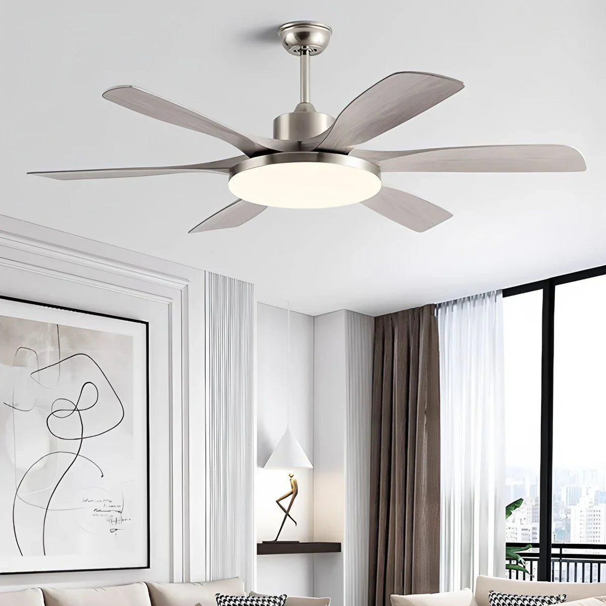 Wohnzimmer Deckenventilator mit 6 Flügeln und Beleuchtung