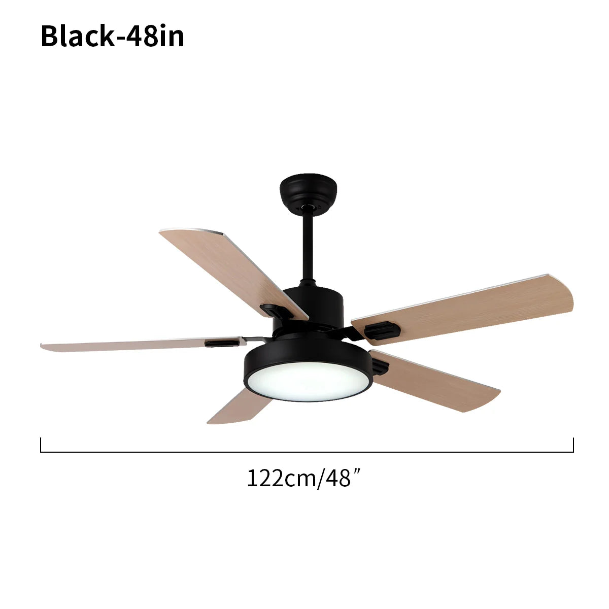 5-flügeliger Vintage-Deckenventilator mit Beleuchtung für das Wohnzimmer