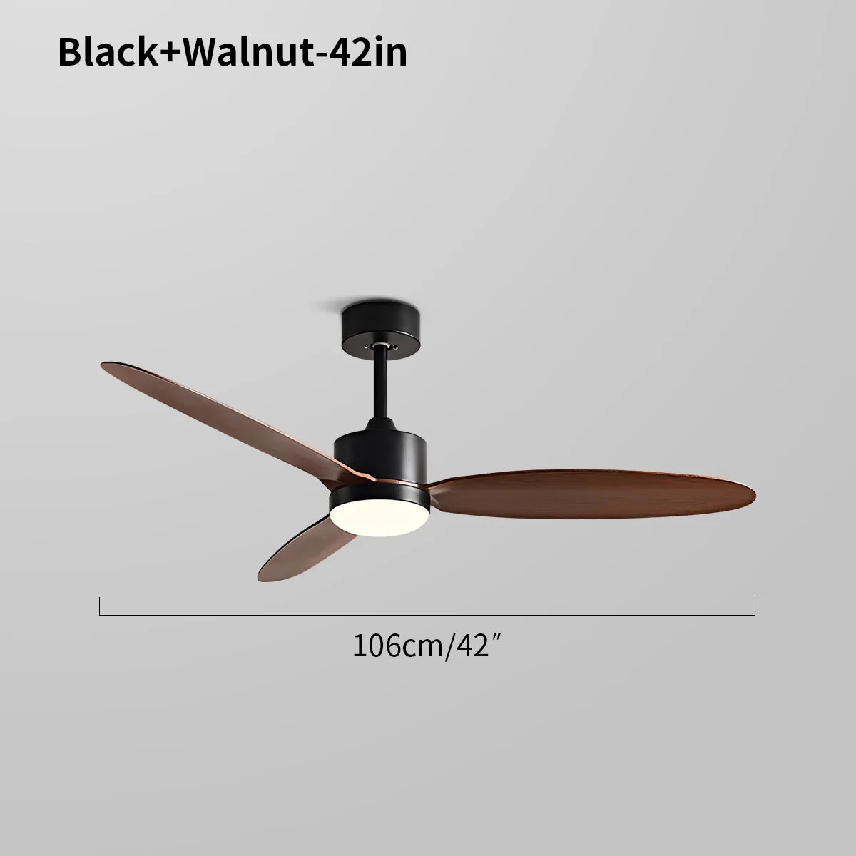 3-Blatt-Deckenventilator mit Licht für Schlafzimmer