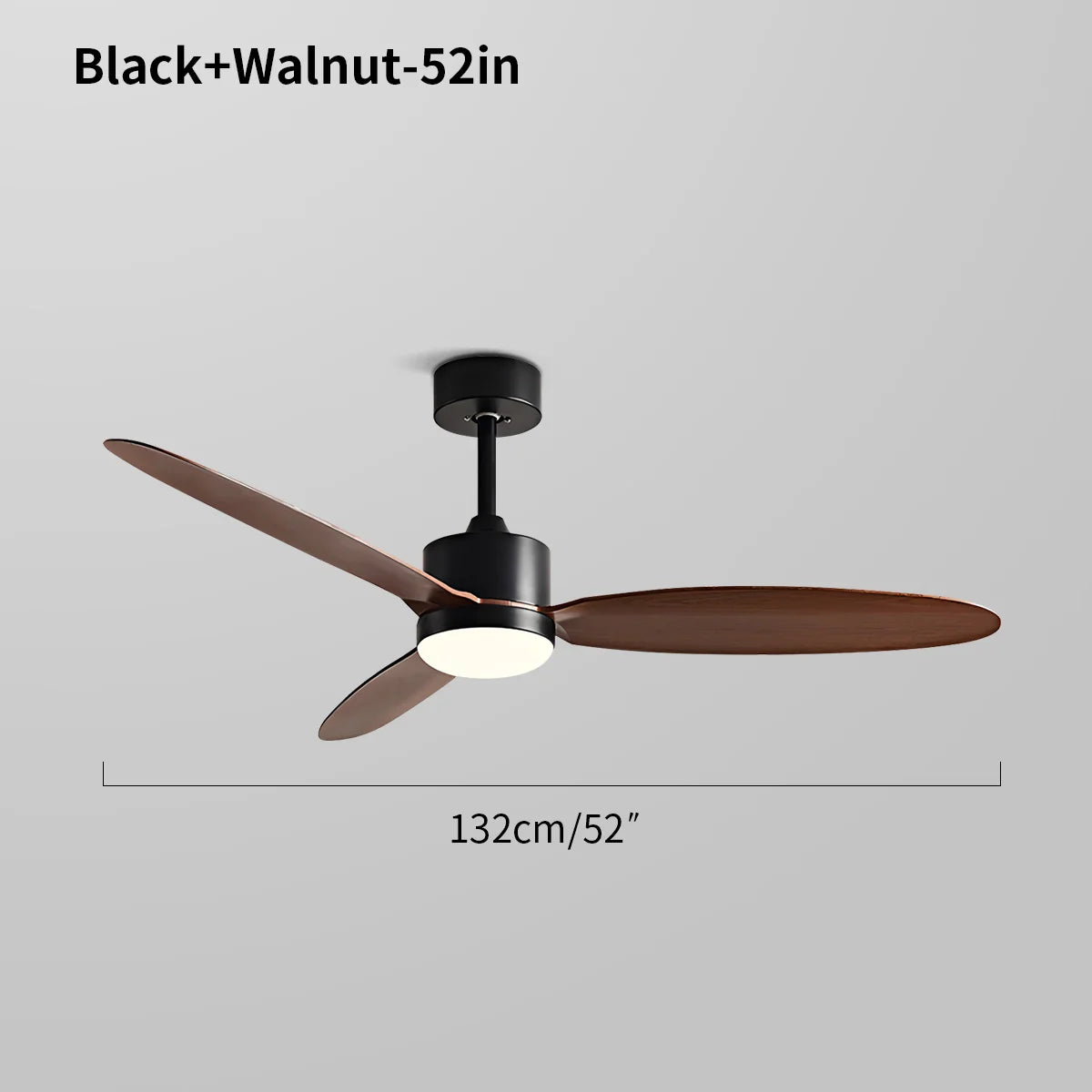 3-Blatt-Deckenventilator mit Licht für Schlafzimmer