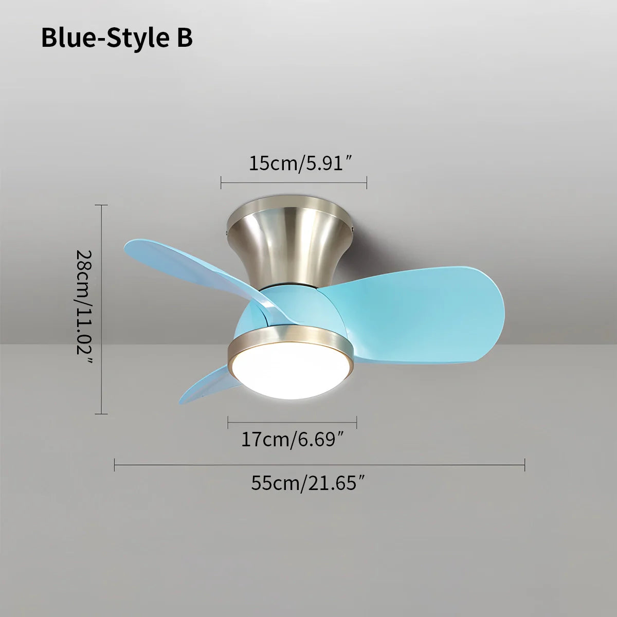 Einfache Deckenventilatorlampe für Kinderzimmer
