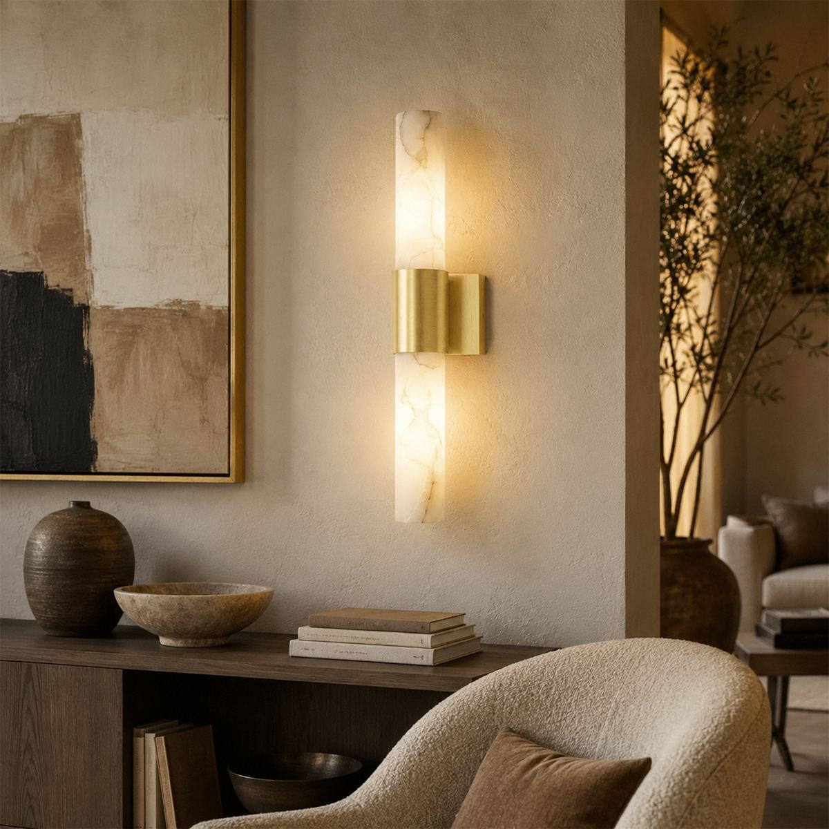 Alabaster-Wandleuchte "Cutar"