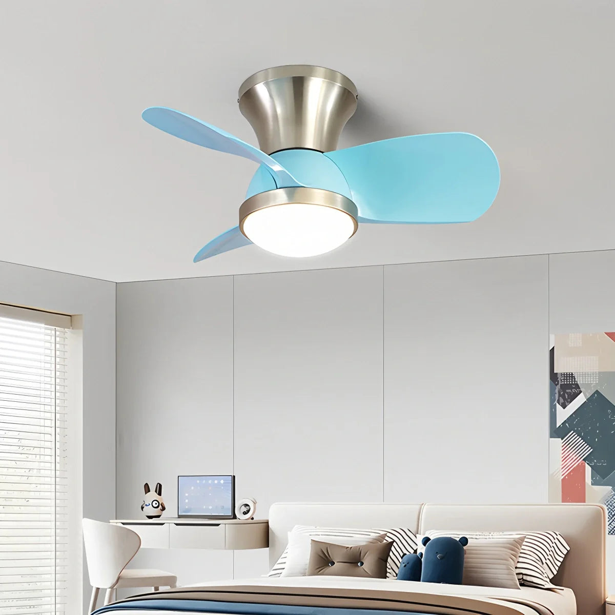 Einfache Deckenventilatorlampe für Kinderzimmer