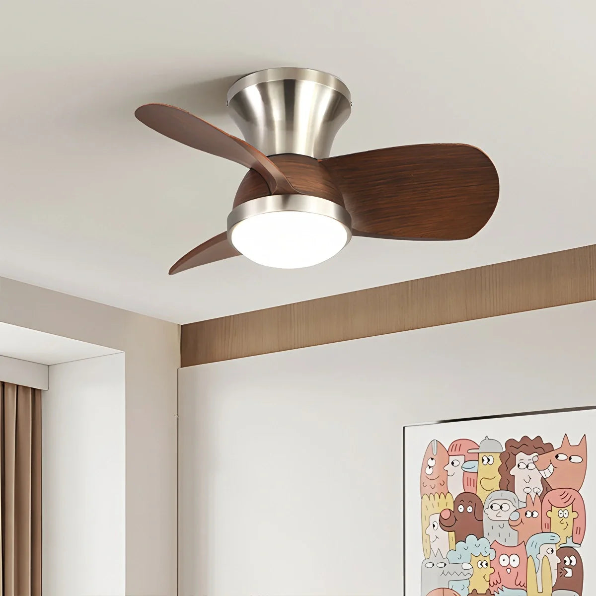 Einfache Deckenventilatorlampe für Kinderzimmer