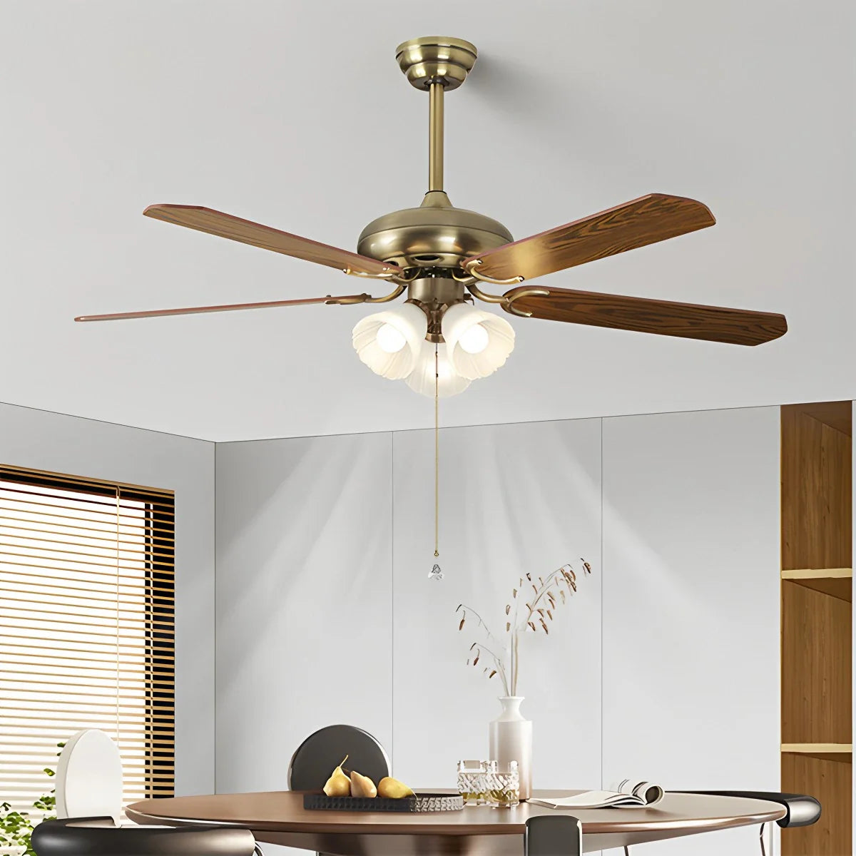 Amerikanische Retro Deckenventilatorlampe für Esszimmer