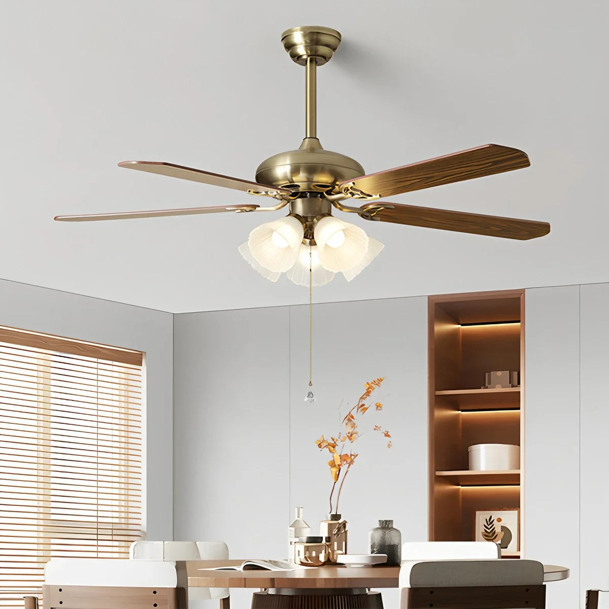 Amerikanische Retro Deckenventilatorlampe für Esszimmer