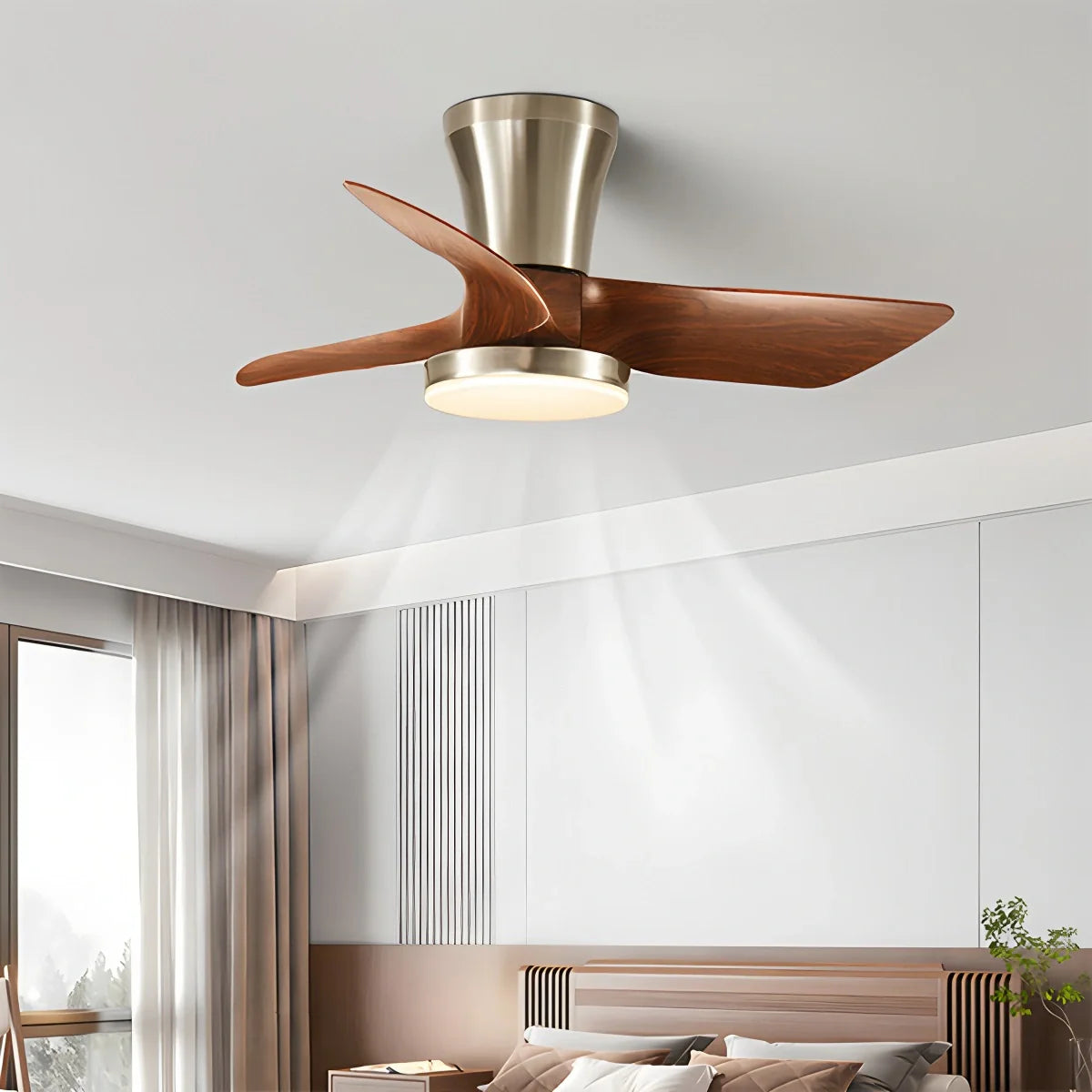 Nordische LED-Deckenleuchte mit Ventilator für das Wohnzimmer