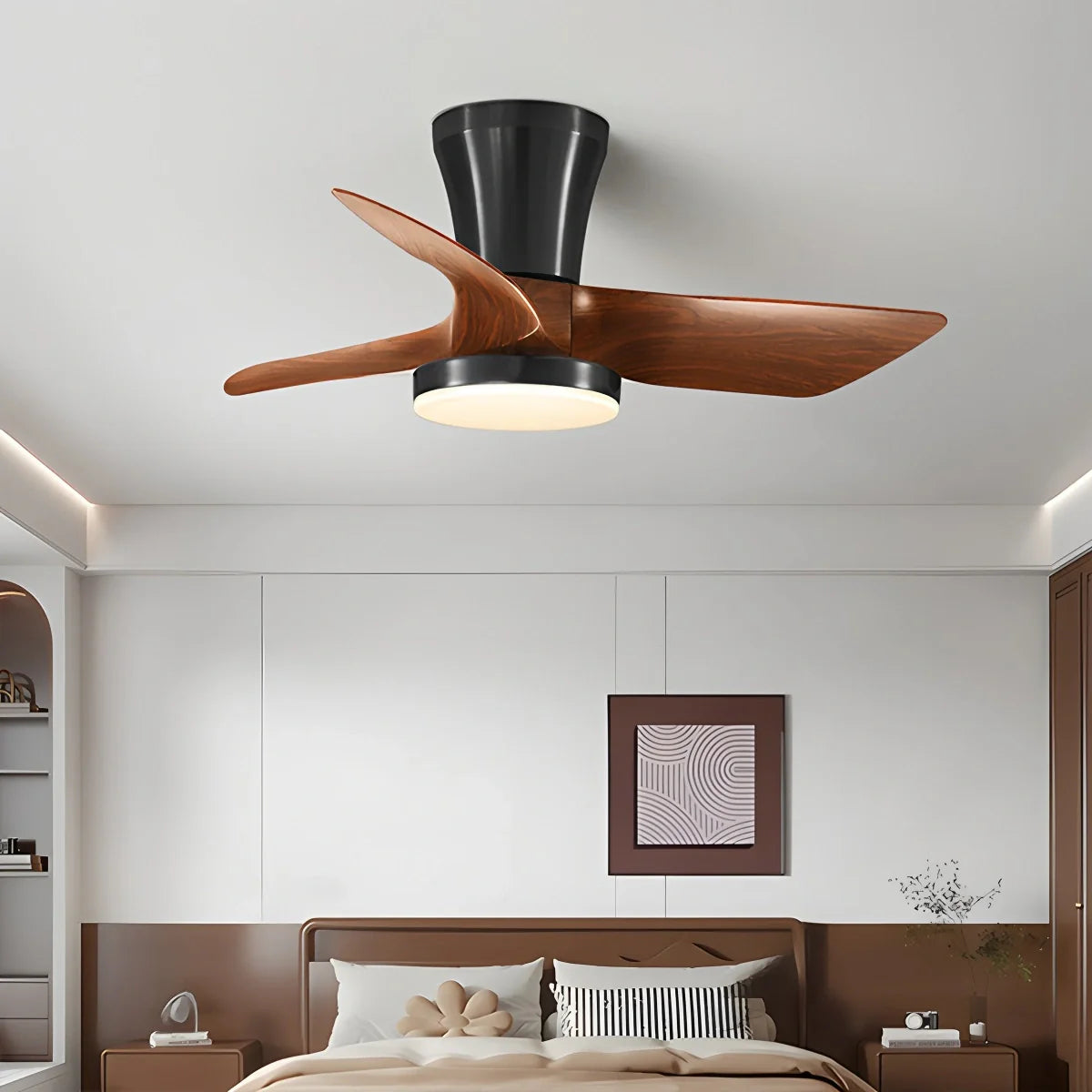 Nordische LED-Deckenleuchte mit Ventilator für das Wohnzimmer