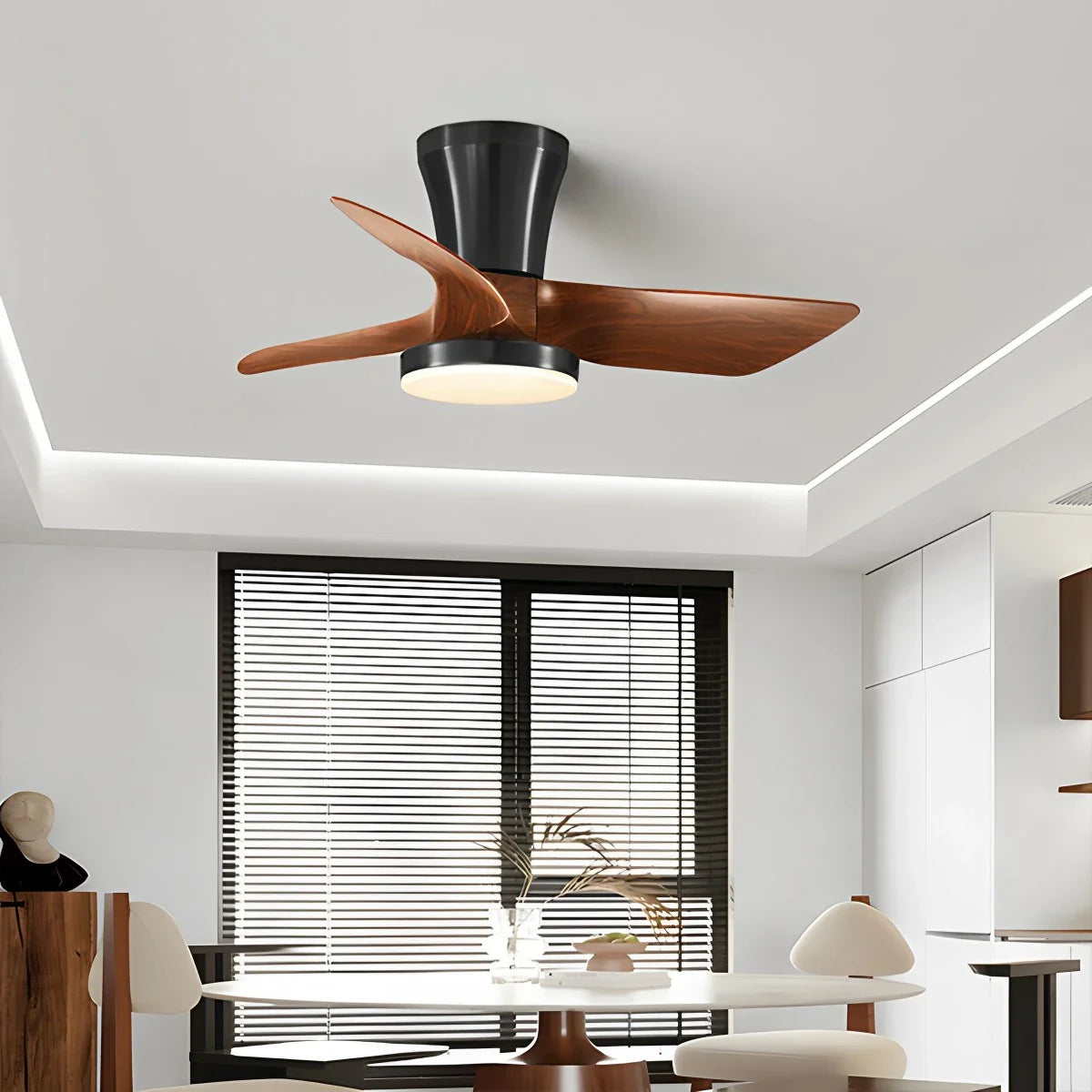 Nordische LED-Deckenleuchte mit Ventilator für das Wohnzimmer