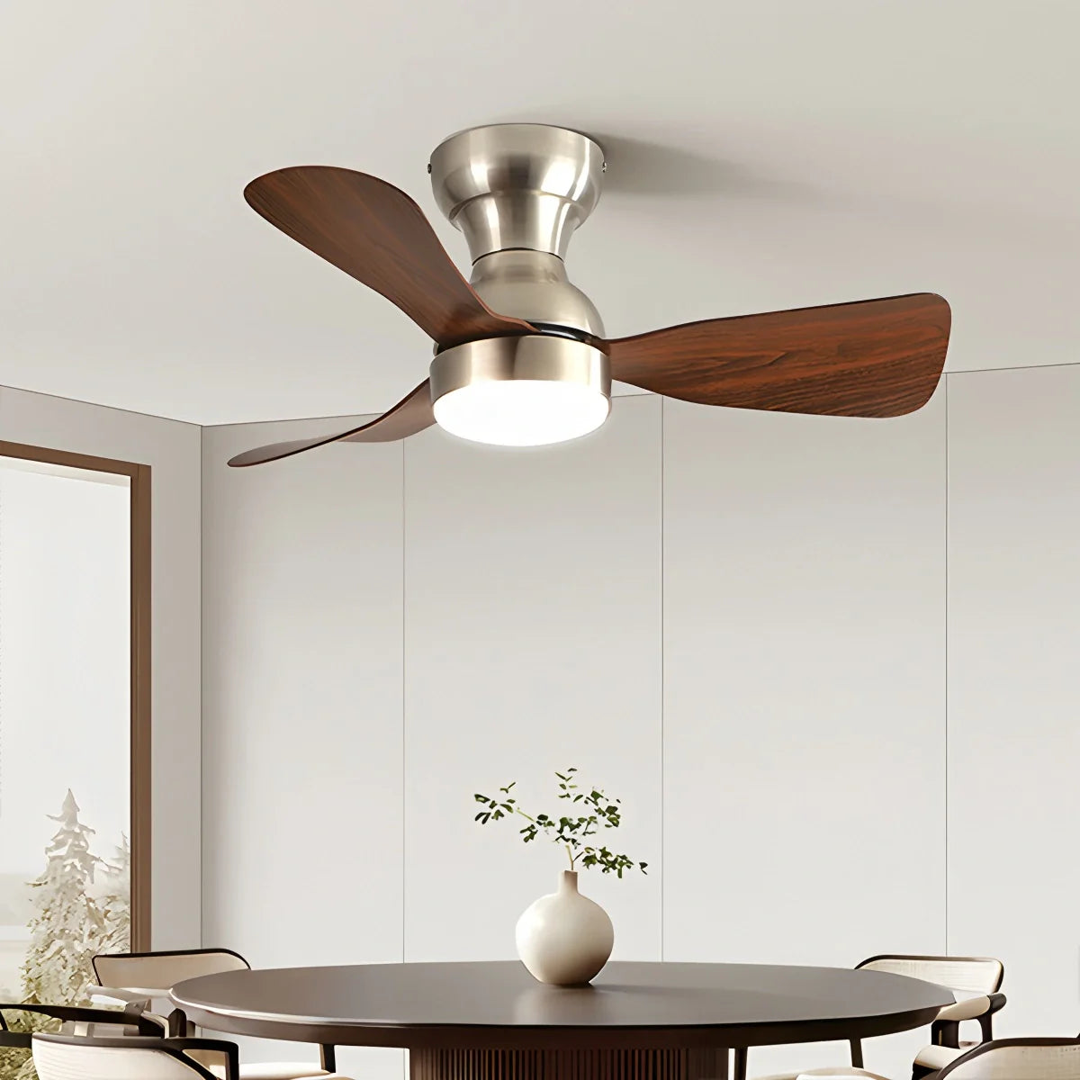 Kleine Deckenventilatorlampe für den Innenbereich mit Fernbedienung