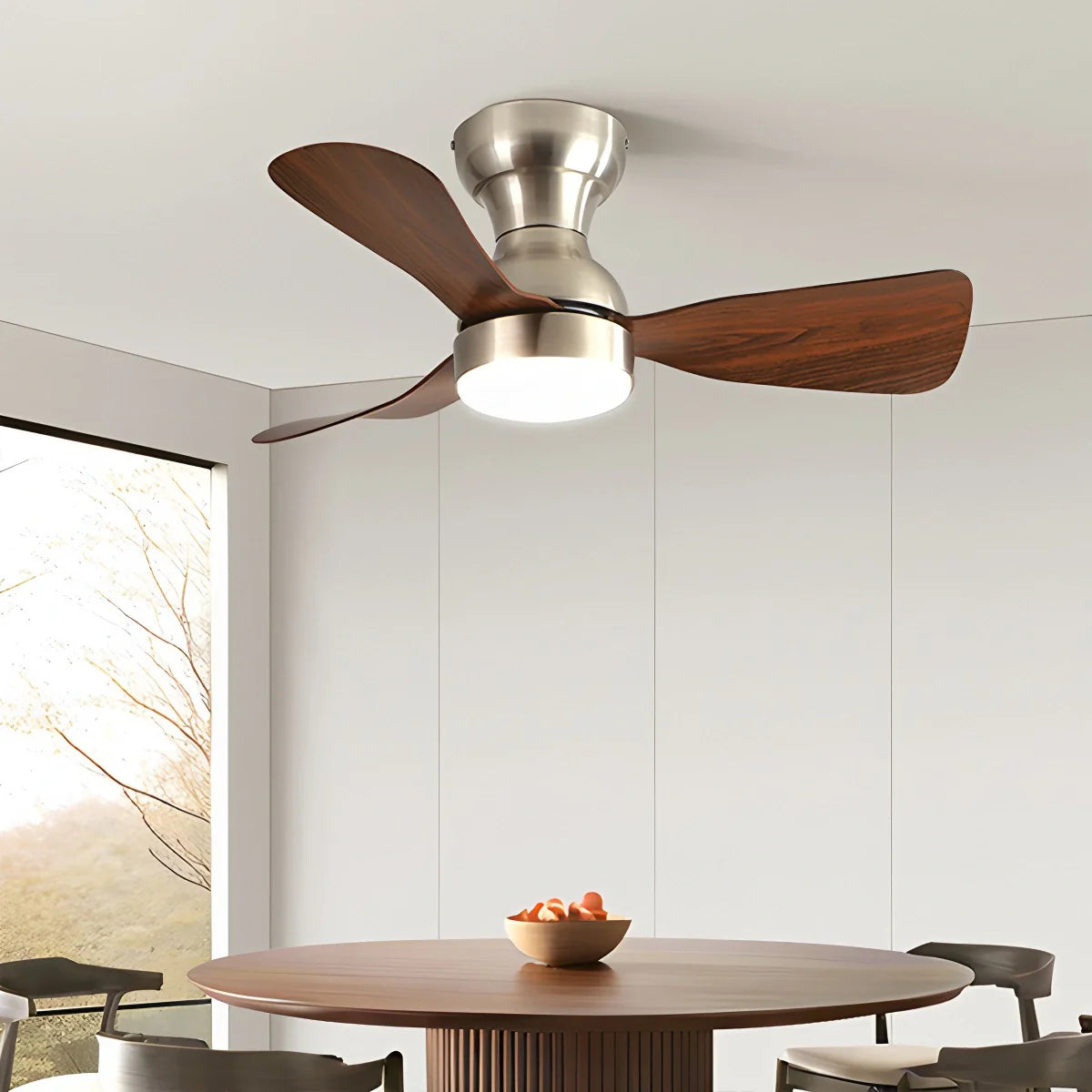 Kleine Deckenventilatorlampe für den Innenbereich mit Fernbedienung