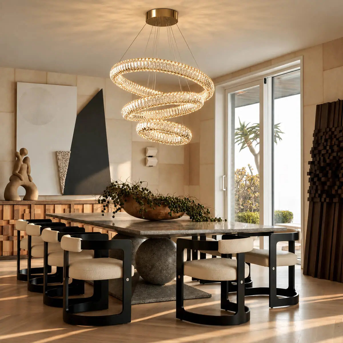 Gold Crystal Ring Chandelier