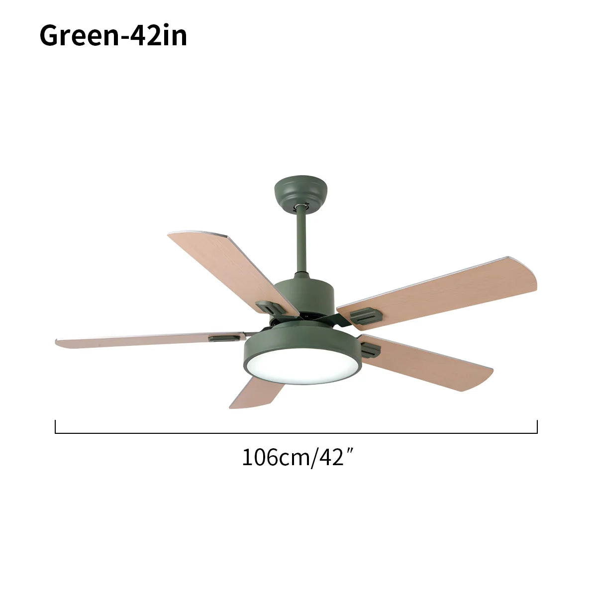 5-flügeliger Vintage-Deckenventilator mit Beleuchtung für das Wohnzimmer
