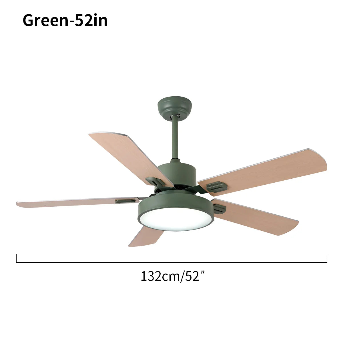 5-flügeliger Vintage-Deckenventilator mit Beleuchtung für das Wohnzimmer