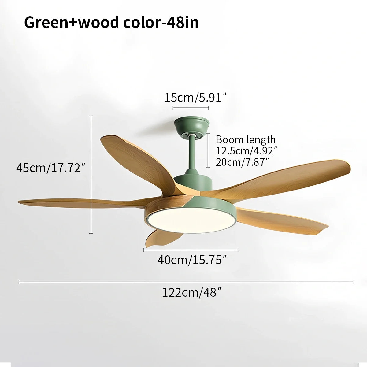Deckenventilator mit Beleuchtung im skandinavischen Wohnzimmer-Stil