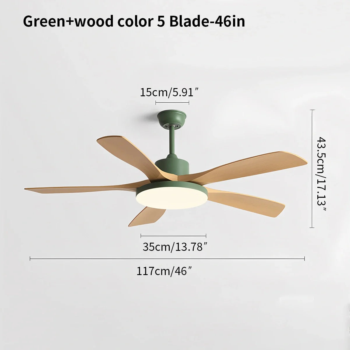 Wohnzimmer Deckenventilator mit 6 Flügeln und Beleuchtung