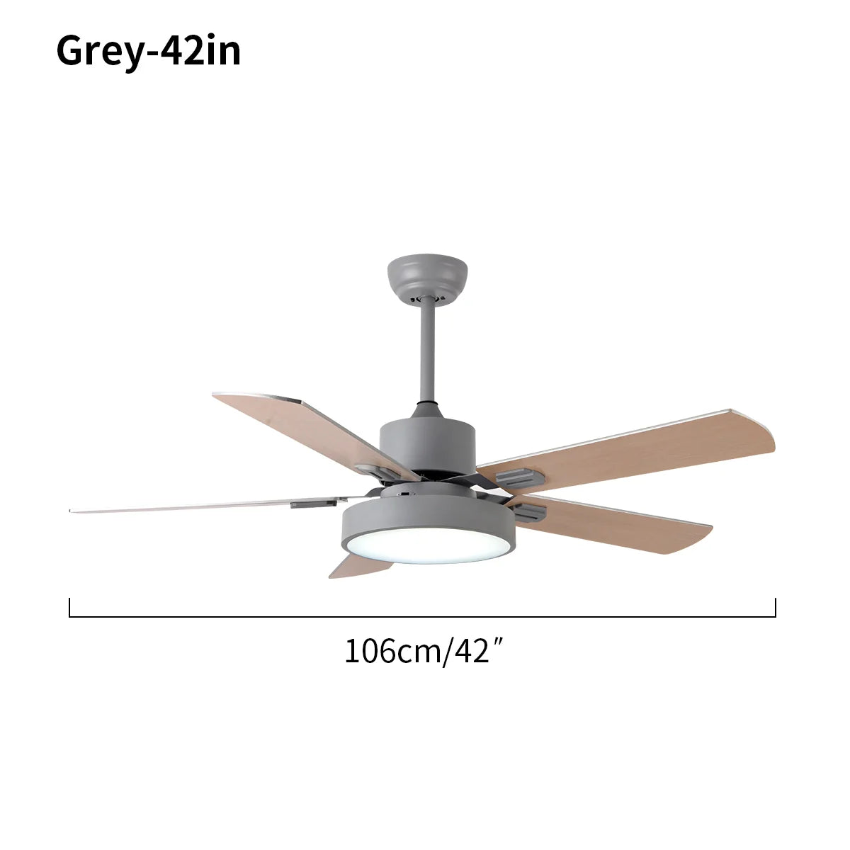 5-flügeliger Vintage-Deckenventilator mit Beleuchtung für das Wohnzimmer