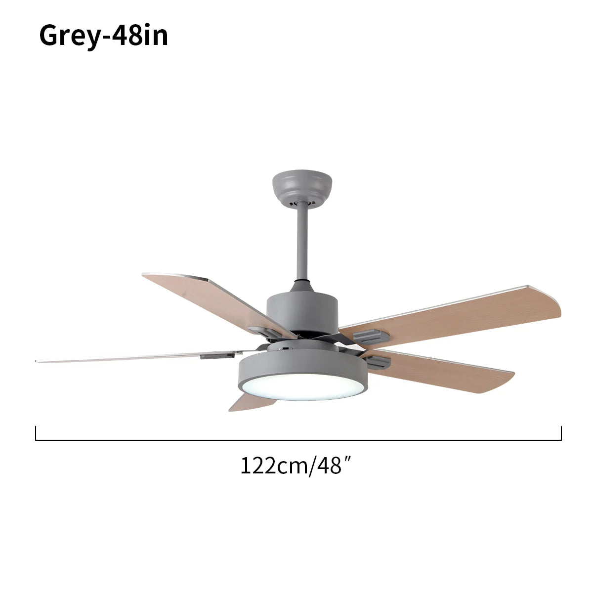5-flügeliger Vintage-Deckenventilator mit Beleuchtung für das Wohnzimmer
