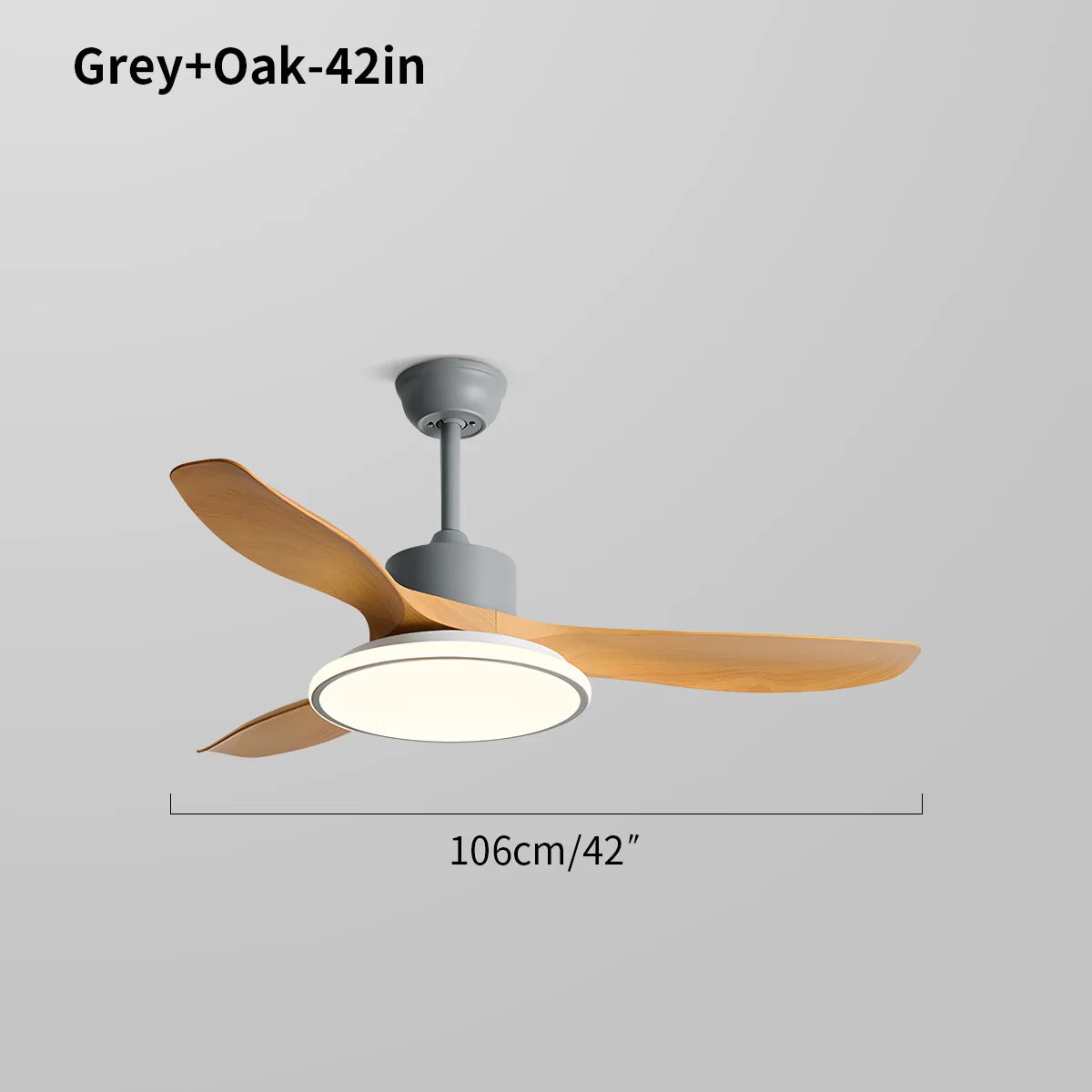 Moderner Deckenventilator mit 3 Flügeln und Beleuchtung