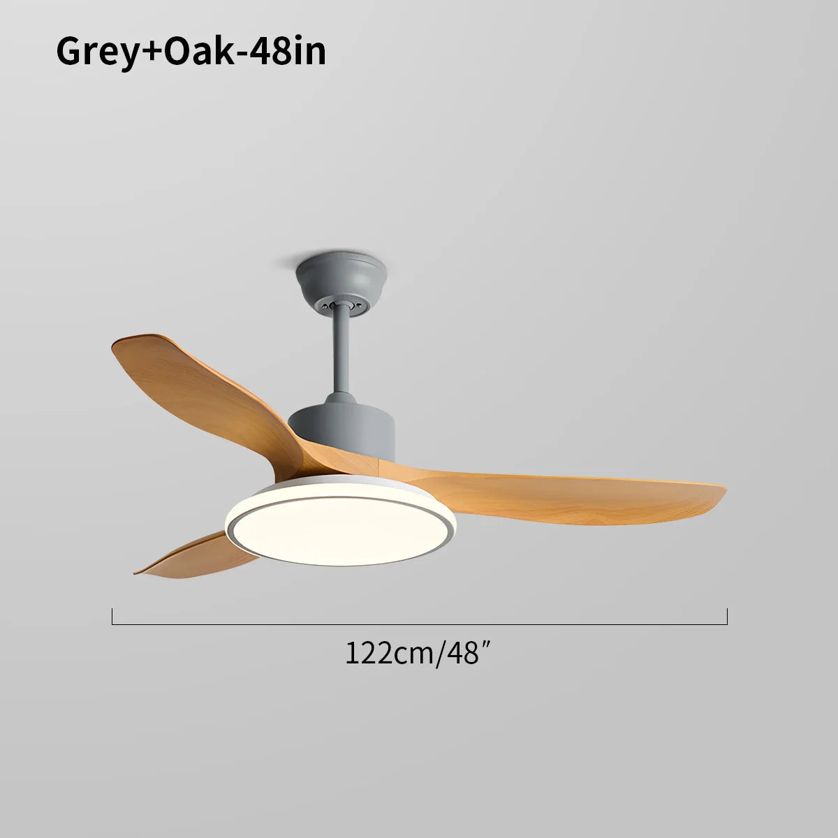 Moderner Deckenventilator mit 3 Flügeln und Beleuchtung