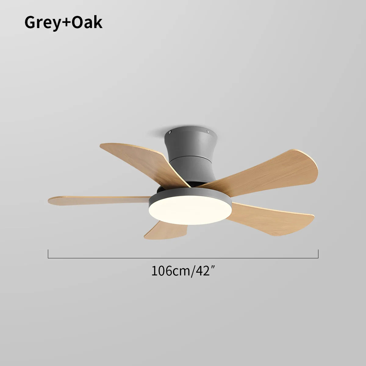 Skandi-Deckenventilator mit Licht, flaches Modell