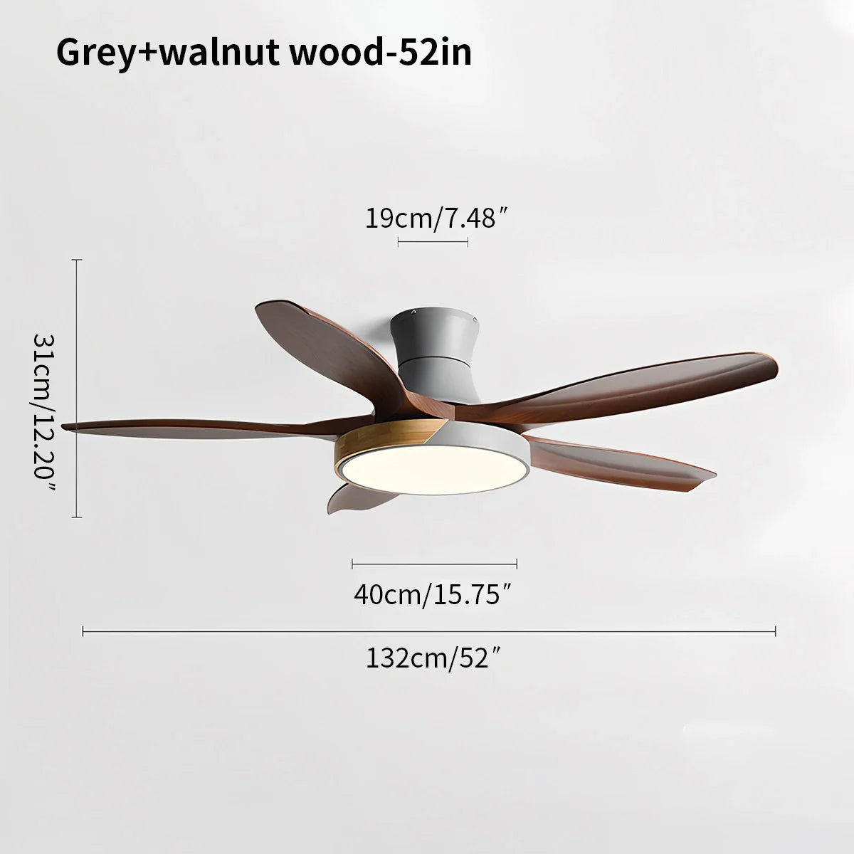 Nordic 5-Flügel LED Deckenventilator mit Beleuchtung