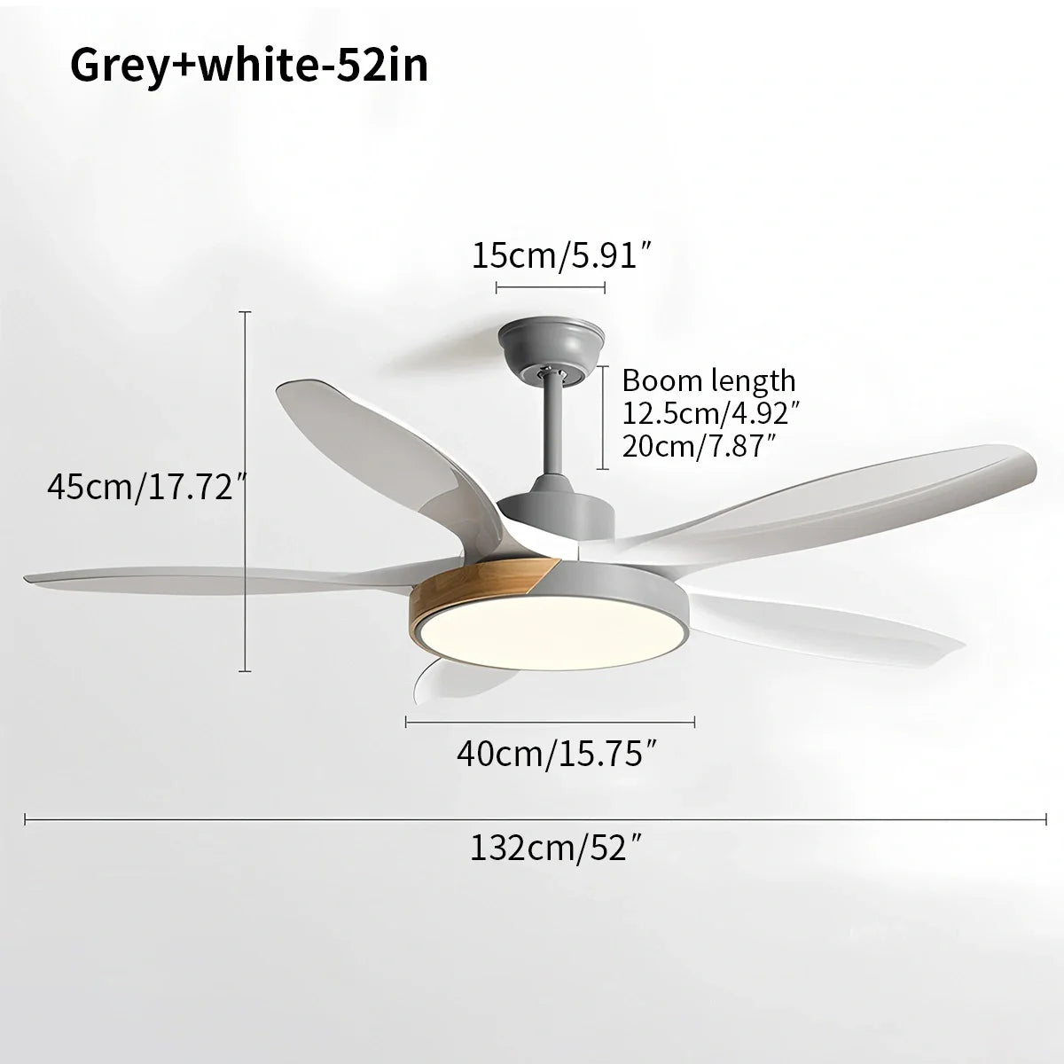Deckenventilator mit Beleuchtung im skandinavischen Wohnzimmer-Stil