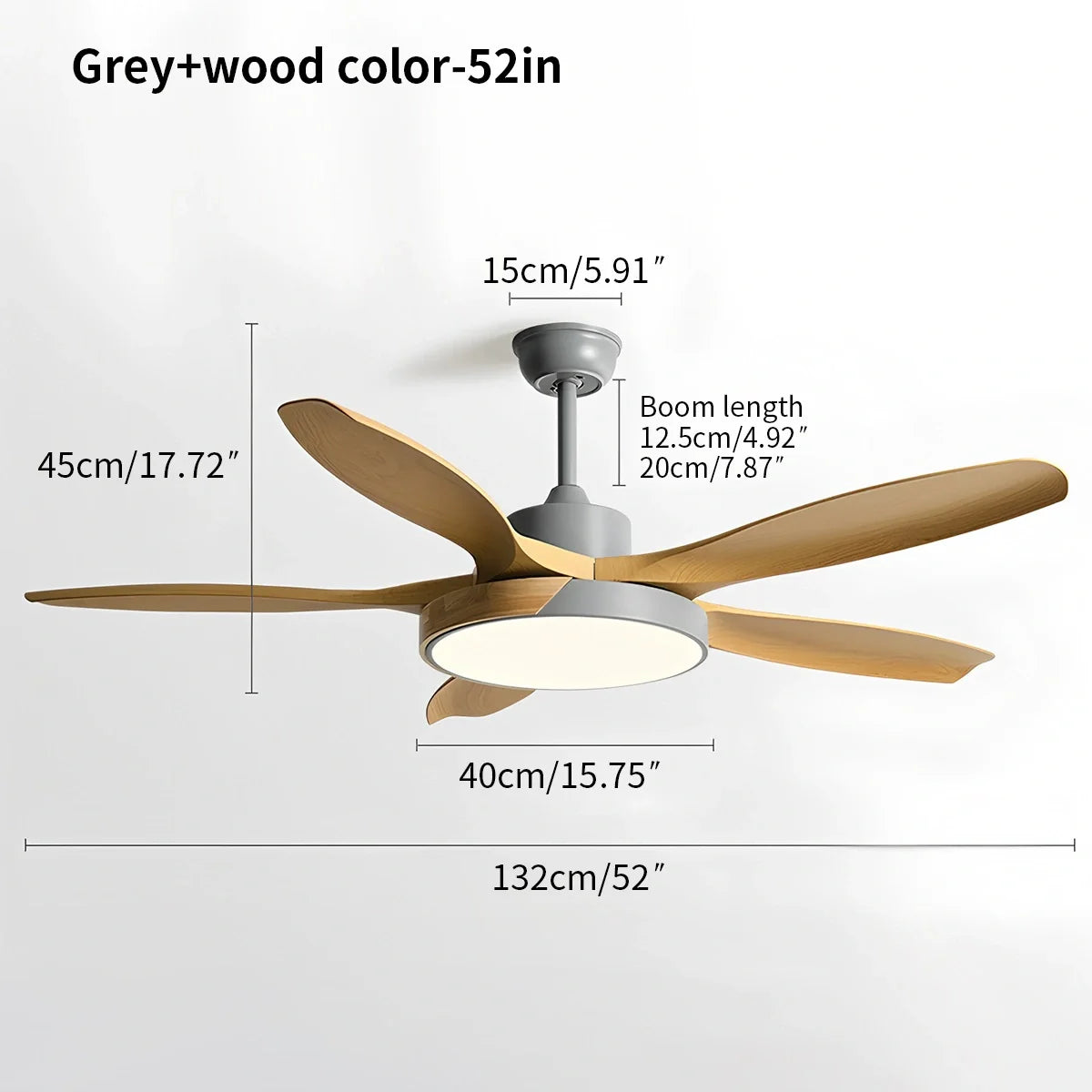 Deckenventilator mit Beleuchtung im skandinavischen Wohnzimmer-Stil