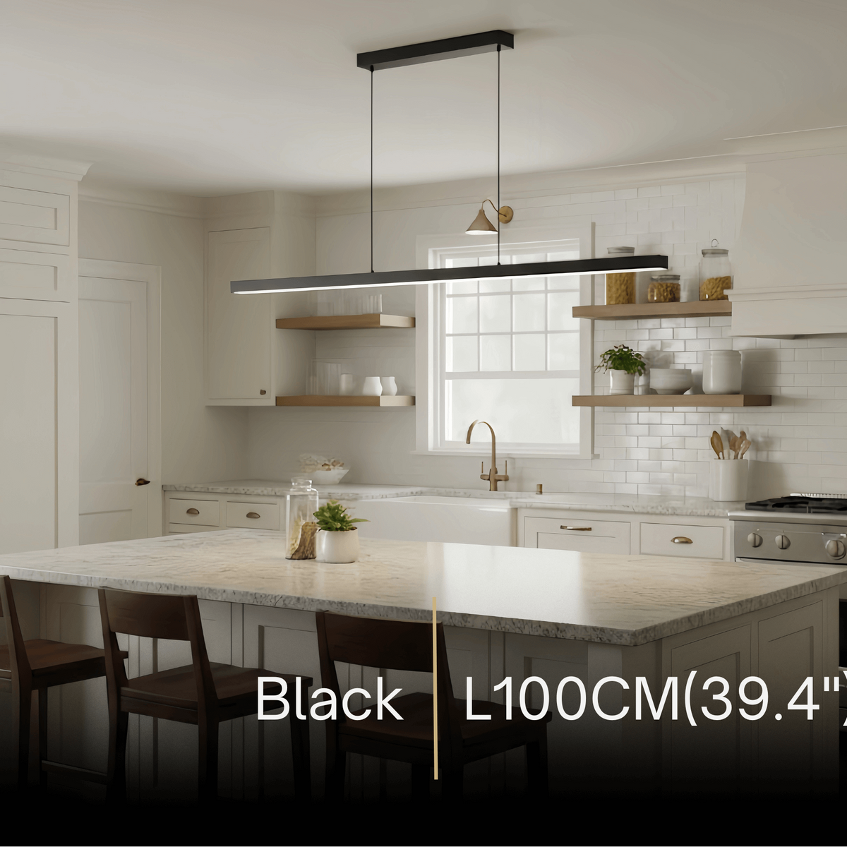 Arcato Minimalist Dimmable Linear Pendant Light – Black or White Acrylic for Dining Room