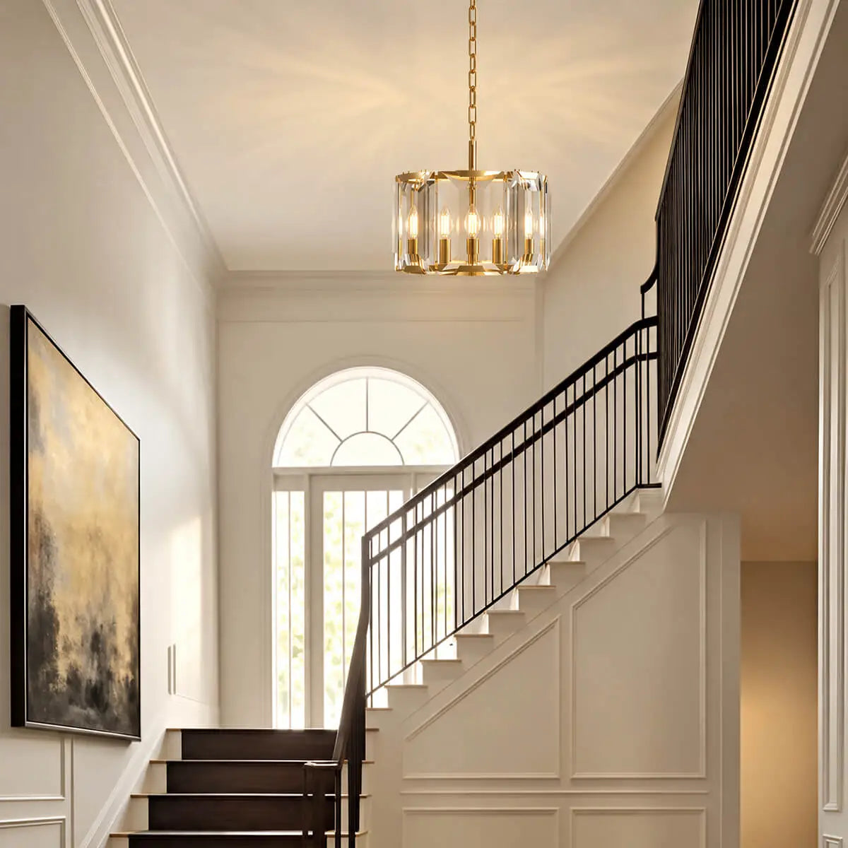 Luxury Brass Crystal Pendant Light