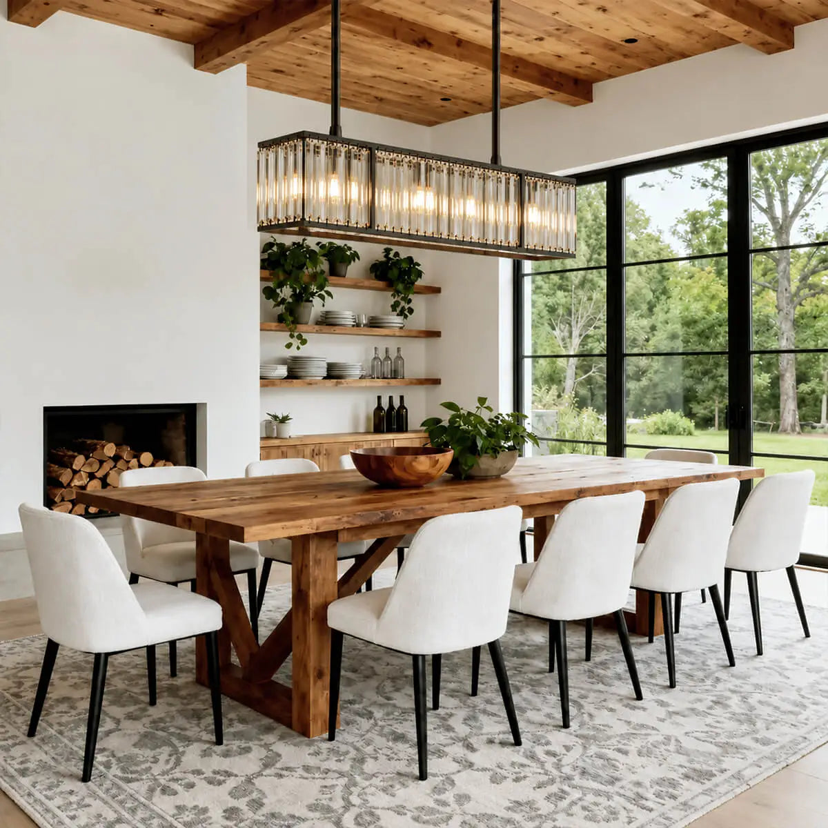 Modern Rectangular Glass Chandelier