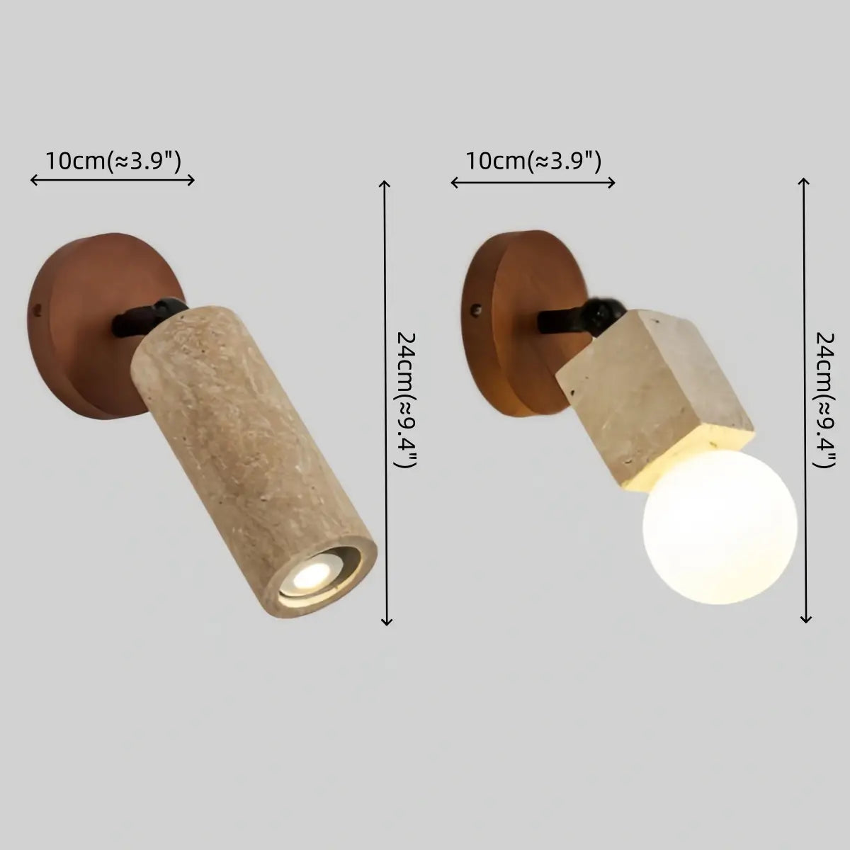 Strata Natural LED Travertin Wandleuchte