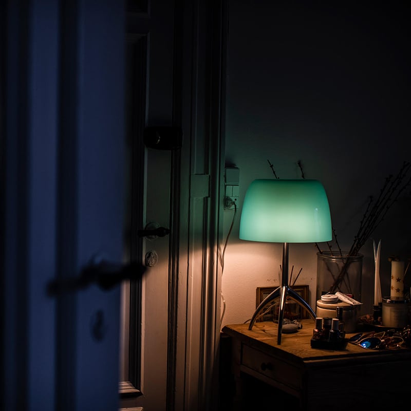 Skulpturale Glas-Tischlampe