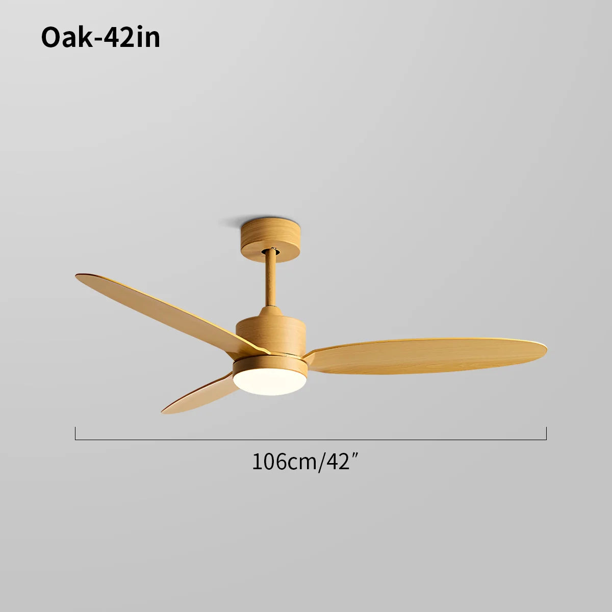 3-Blatt-Deckenventilator mit Licht für Schlafzimmer