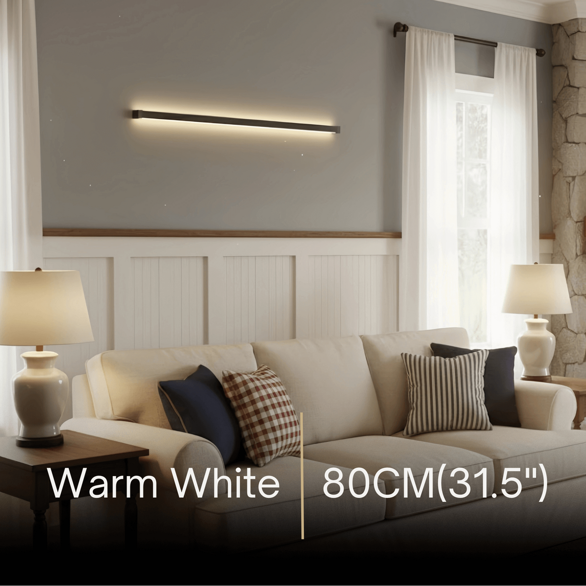 Arcato Modern Linear LED Wall Lamp – Black Wall-Mounted Light for Living Room