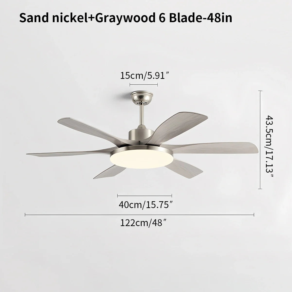 Wohnzimmer Deckenventilator mit 6 Flügeln und Beleuchtung