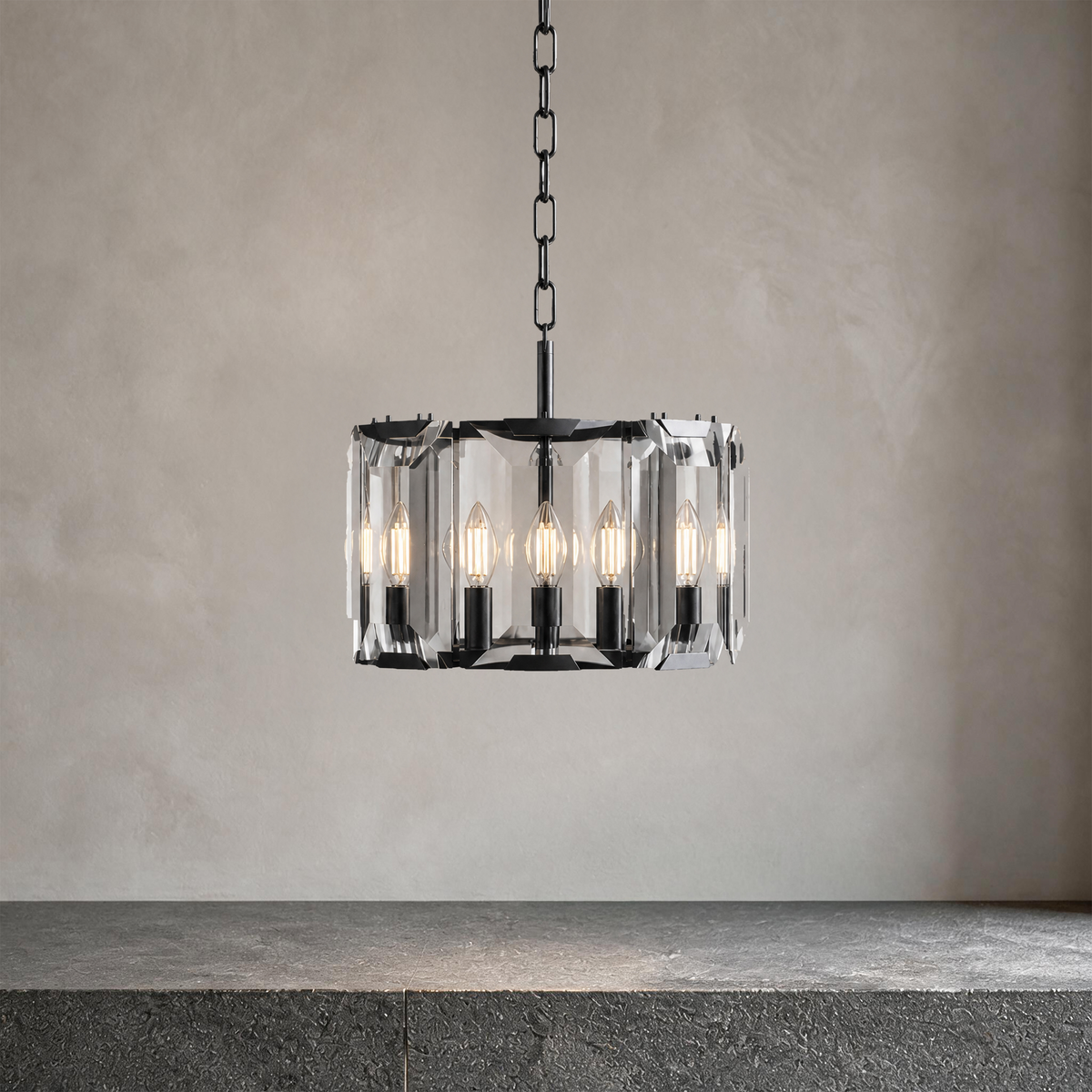 Luxury Brass Crystal Pendant Light