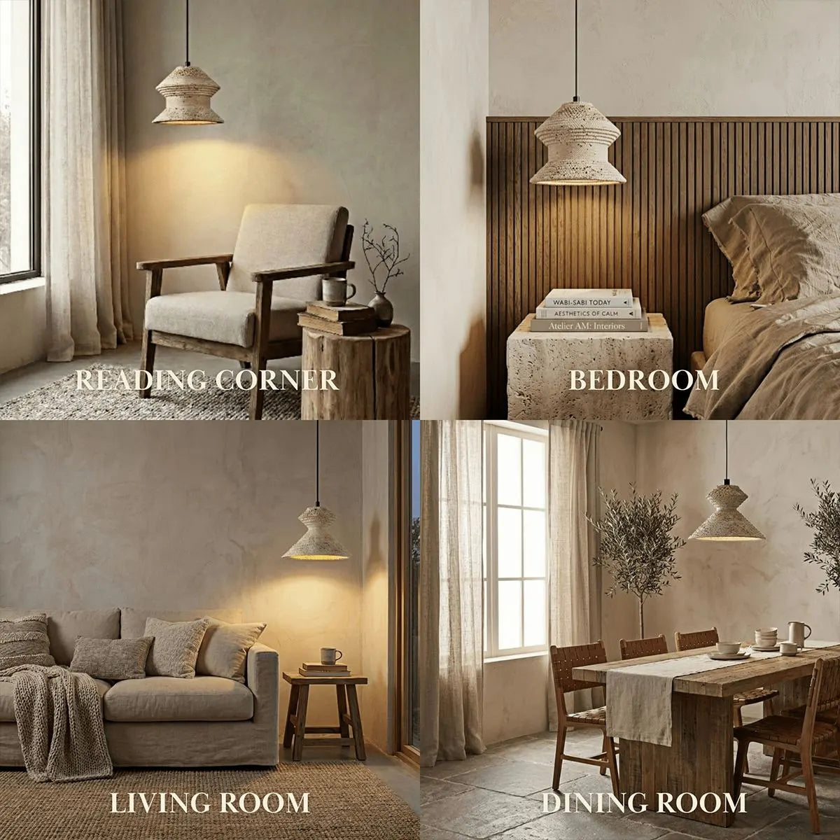 Strata Minimalistische Travertin-Pendelleuchte