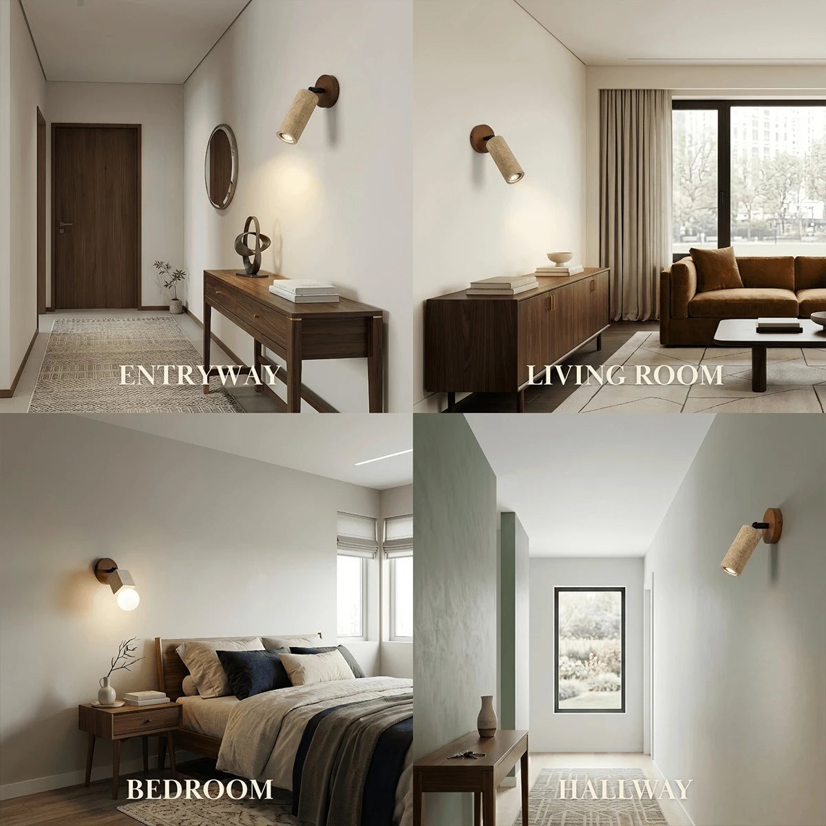 Strata Natural LED Travertin Wandleuchte