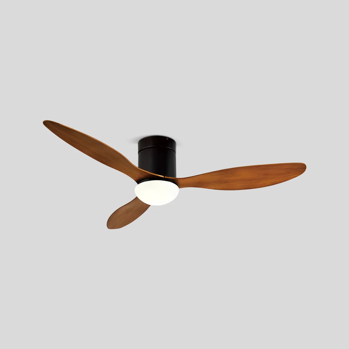 Antizer 3 Blade Modern Ceiling Fan with Light Style B Walnut