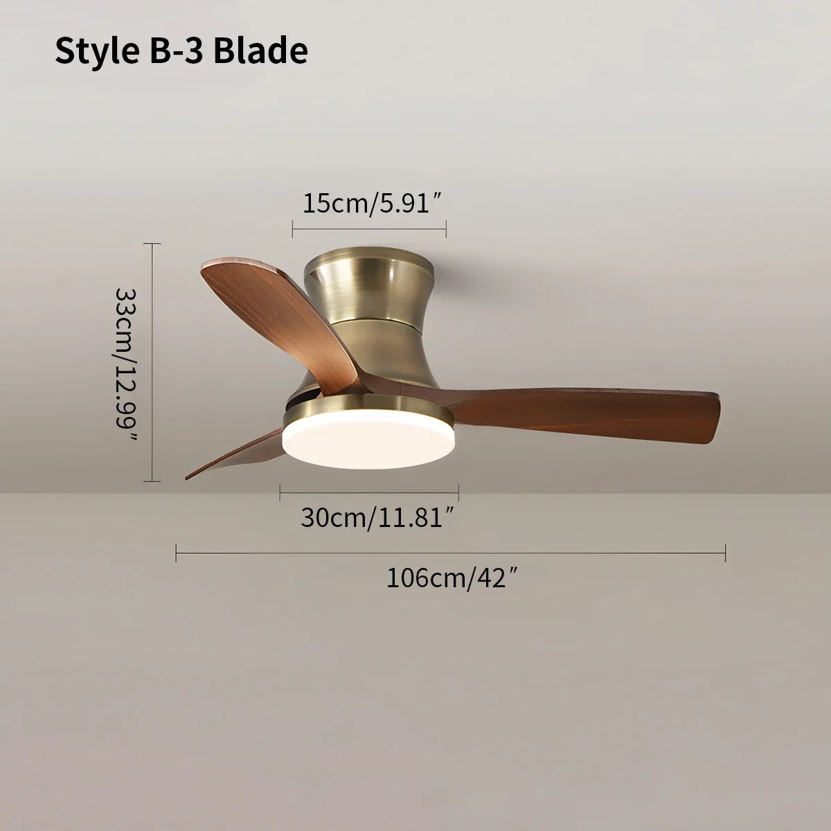 Modern 5-leaf Remote Control Ceiling Fan Light