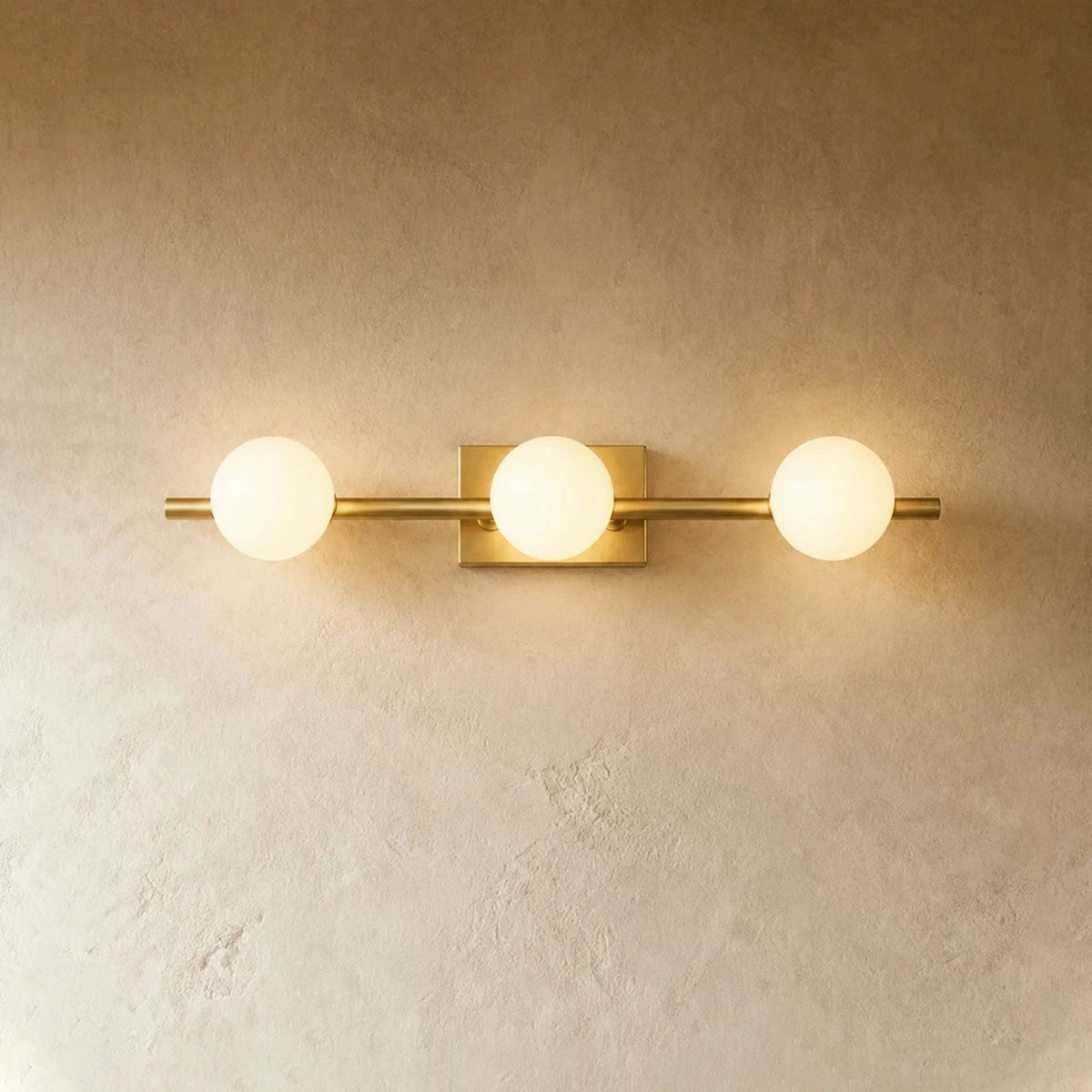 Velora Modern Nordic Wall Lamp β Brass & Glass Milky White for Bathroom