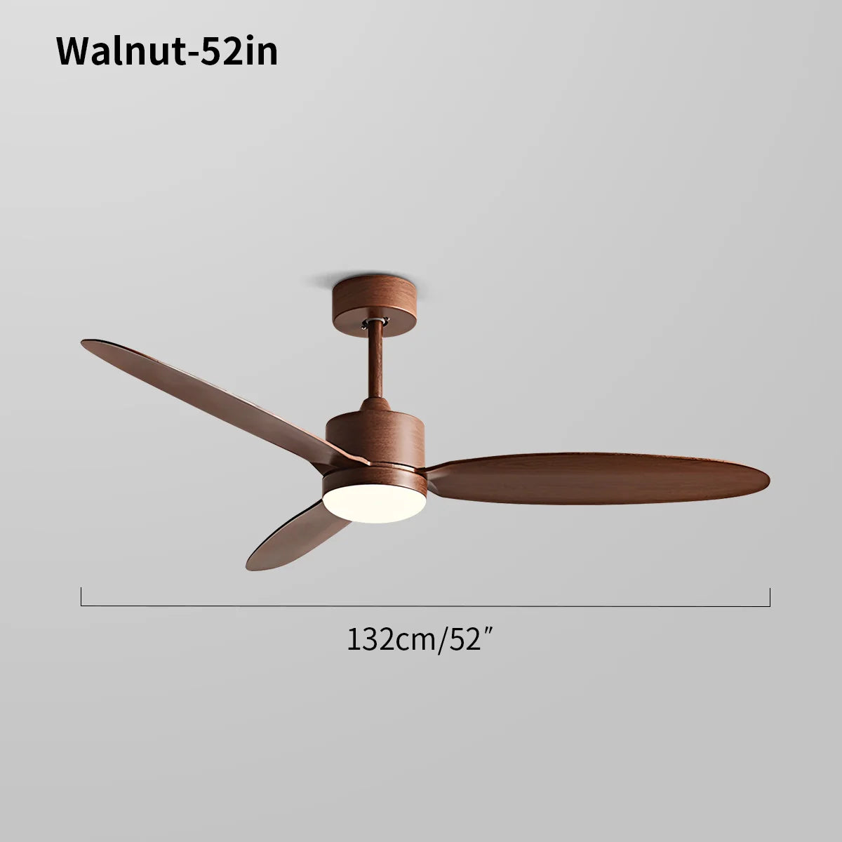 3-Blatt-Deckenventilator mit Licht für Schlafzimmer