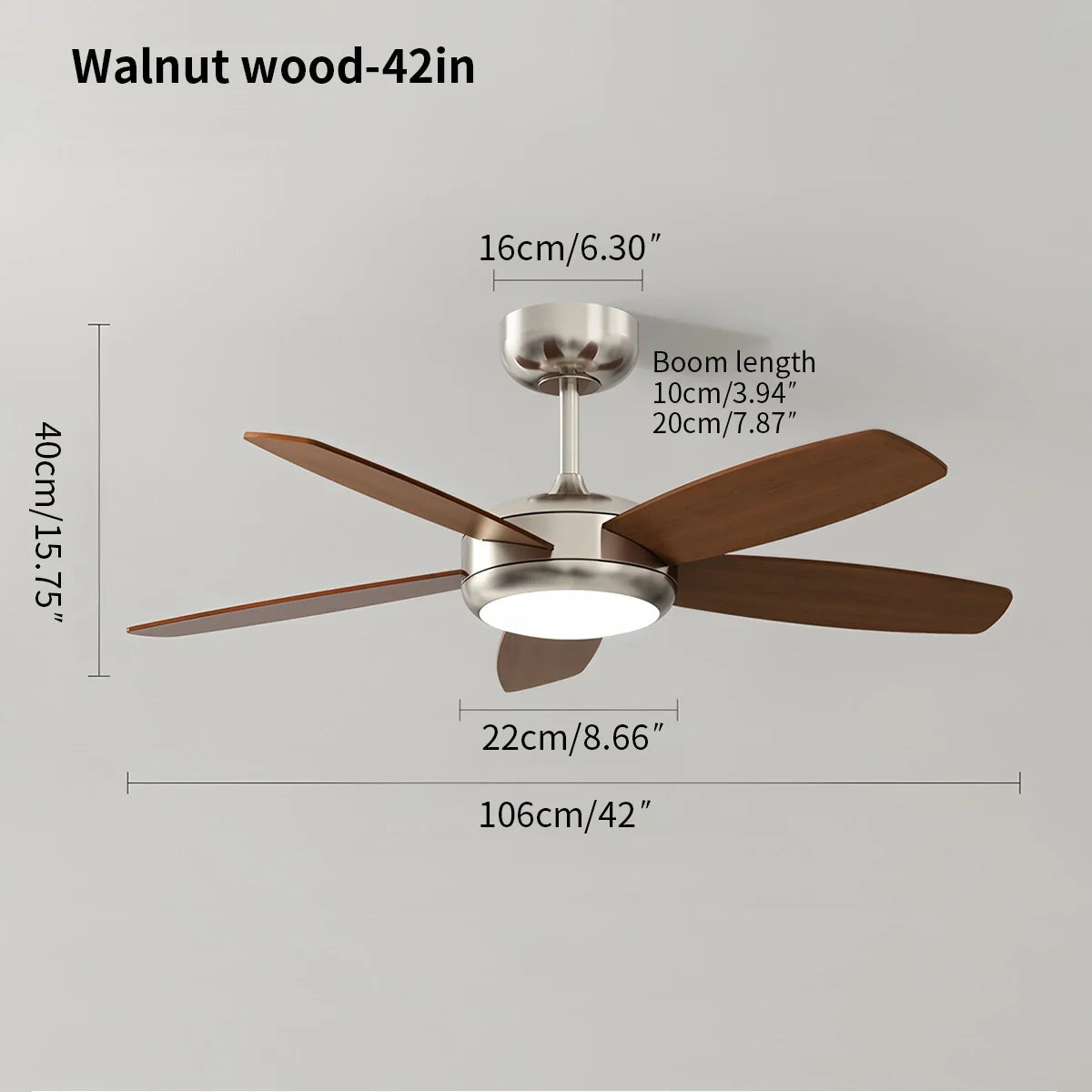 Deckenventilator-Leuchte im amerikanischen Retro-Stil mit 5 Flügeln