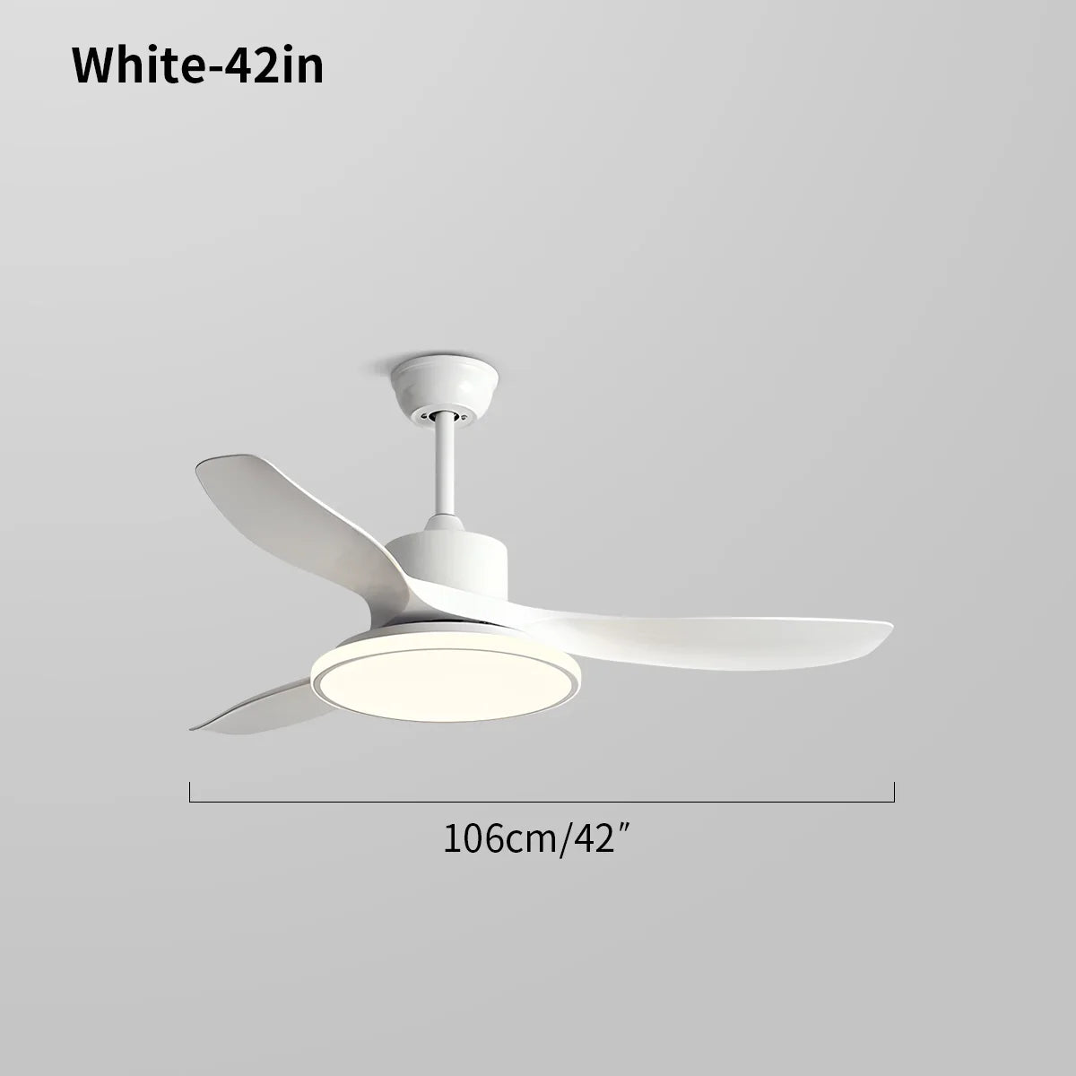 Moderner Deckenventilator mit 3 Flügeln und Beleuchtung