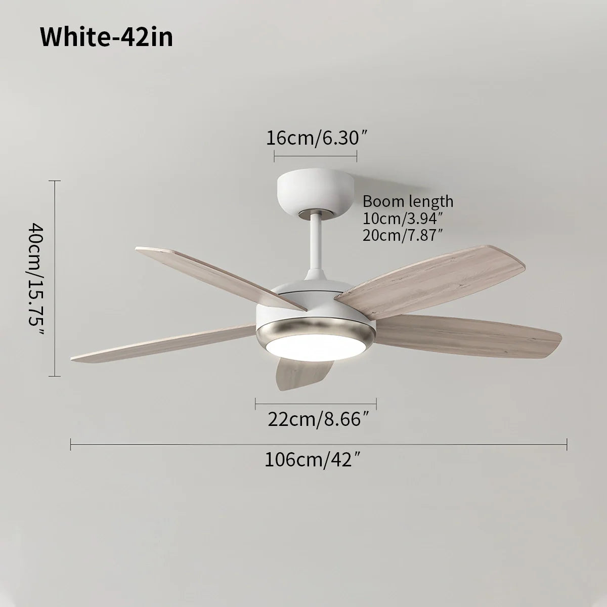Deckenventilator-Leuchte im amerikanischen Retro-Stil mit 5 Flügeln