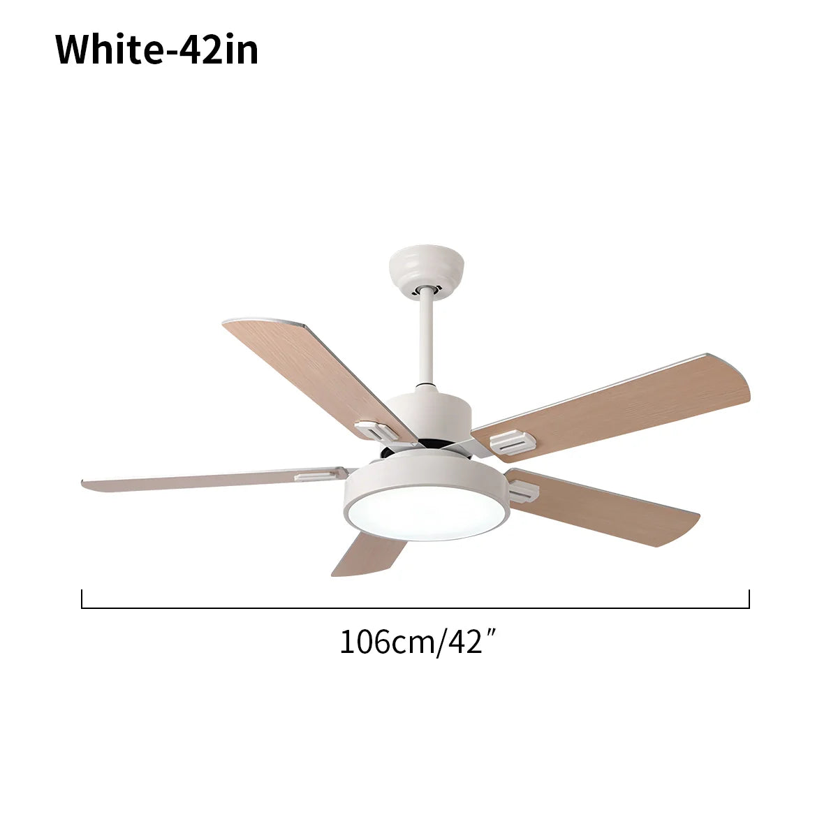 5-flügeliger Vintage-Deckenventilator mit Beleuchtung für das Wohnzimmer