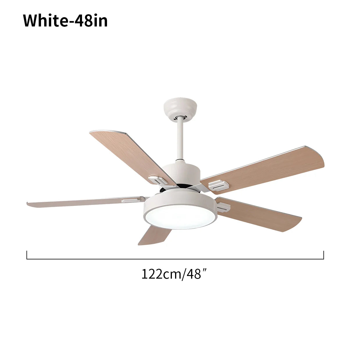 5-flügeliger Vintage-Deckenventilator mit Beleuchtung für das Wohnzimmer